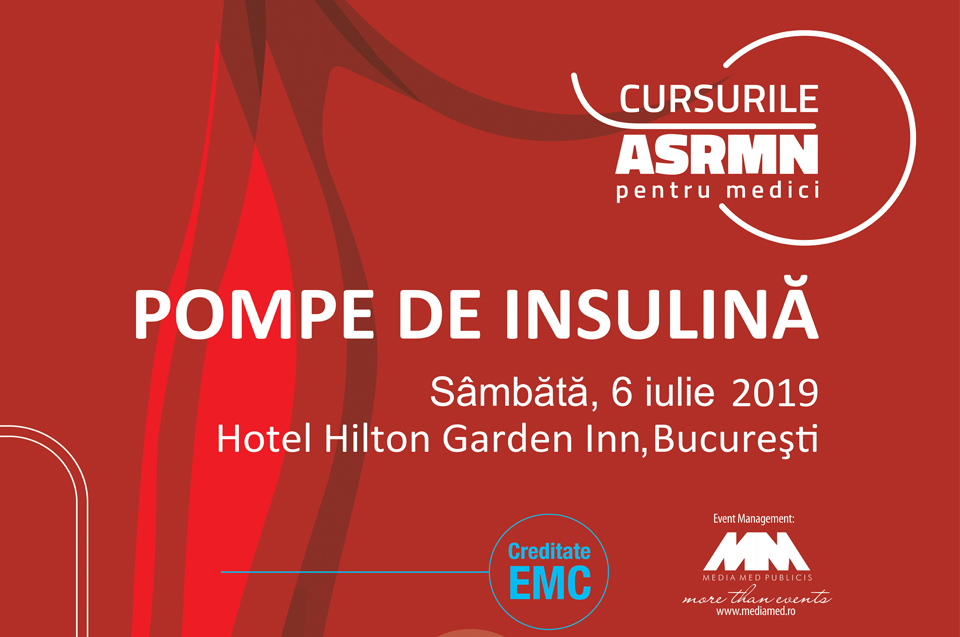 Cursul de pompe de insulină & Cursul de pompe de insulină augmentate cu senzori: 6 iulie, Hilton Garden Inn Bucureşti