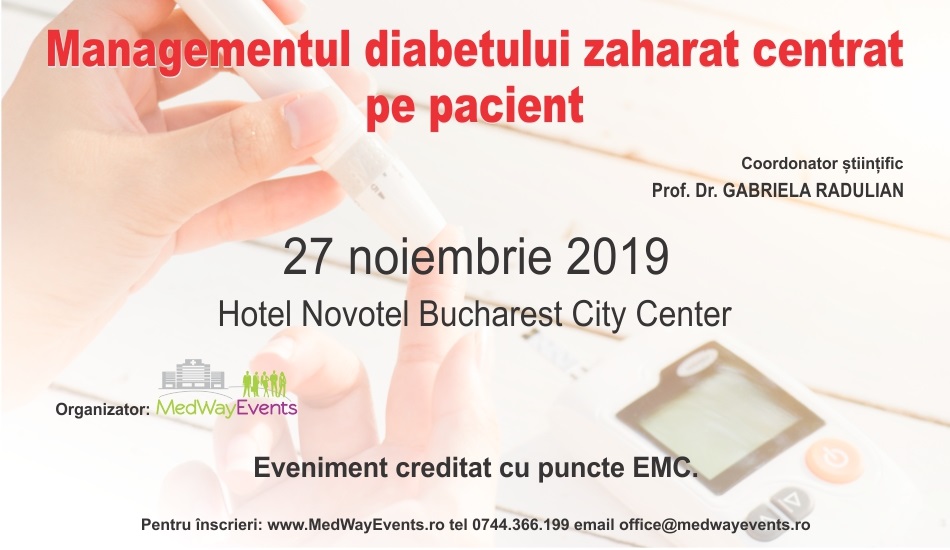 Conferinta “Managementul diabetului zaharat centrat pe pacient” – editia inaugurala: 27 noiembrie, Bucuresti