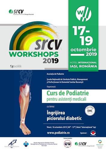 Curs “Îngrijirea Piciorului Diabetic” în cadrul workshop-ului Societății Române de Chirurgie Vasculară 2019