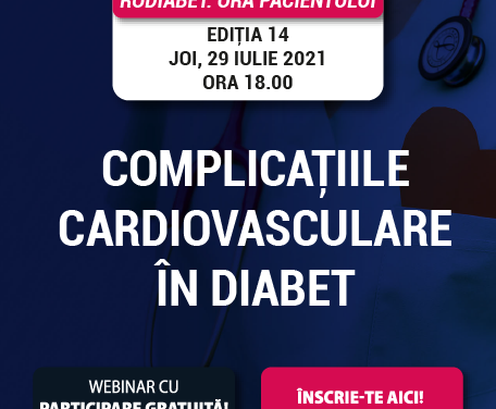 Complicațiile cardiovasculare în diabet: tema întâlnirii comunității RoDiabet de joi, 29 iulie, ora 18.00