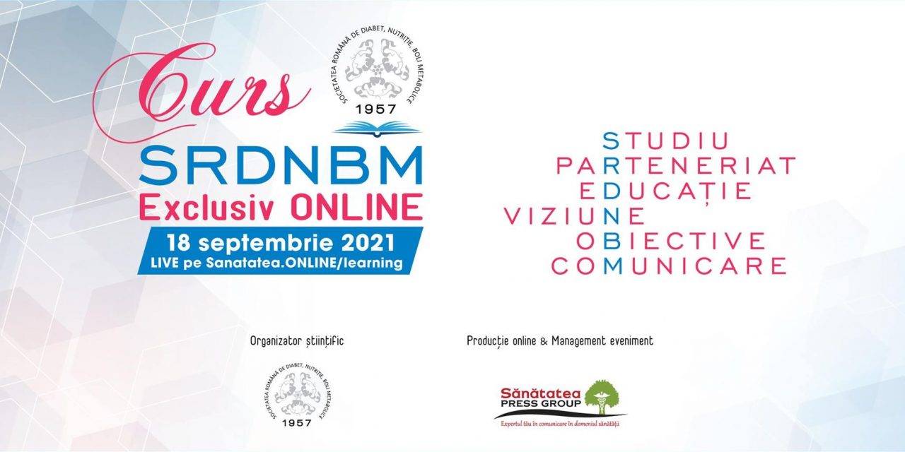 Sunt deschise înscrierile pentru primul curs din seria cursurilor de toamnă organizate de Societatea Română de Diabet, Nutriție și Boli Metabolice (SRDNBM)