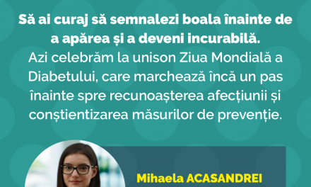 Mihaela Acasandrei, Nutriționist dietetician: “Să ai curaj să semnalezi boala înainte de a apărea și a deveni incurabilă”