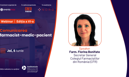 Farm. Florina Bonifate, CFR: Medicul de familie și farmacistul sunt specialiștii care se îngrijesc zi de zi de pacienți și de sănătatea publică, în general