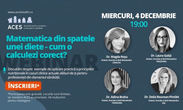 Webinar ACES: ”Matematica din spatele unei diete – cum calculezi corect?”