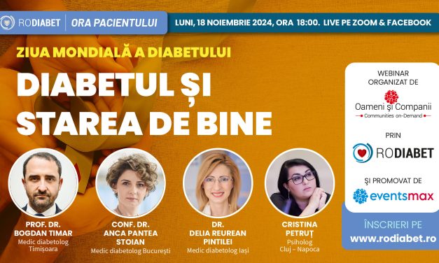 Diabet și starea de bine: tema webinarului Rodiabet din 18 noiembrie